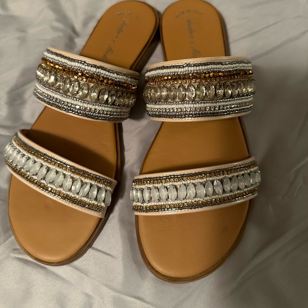 Andrea e Michele beaded sandals size 8
